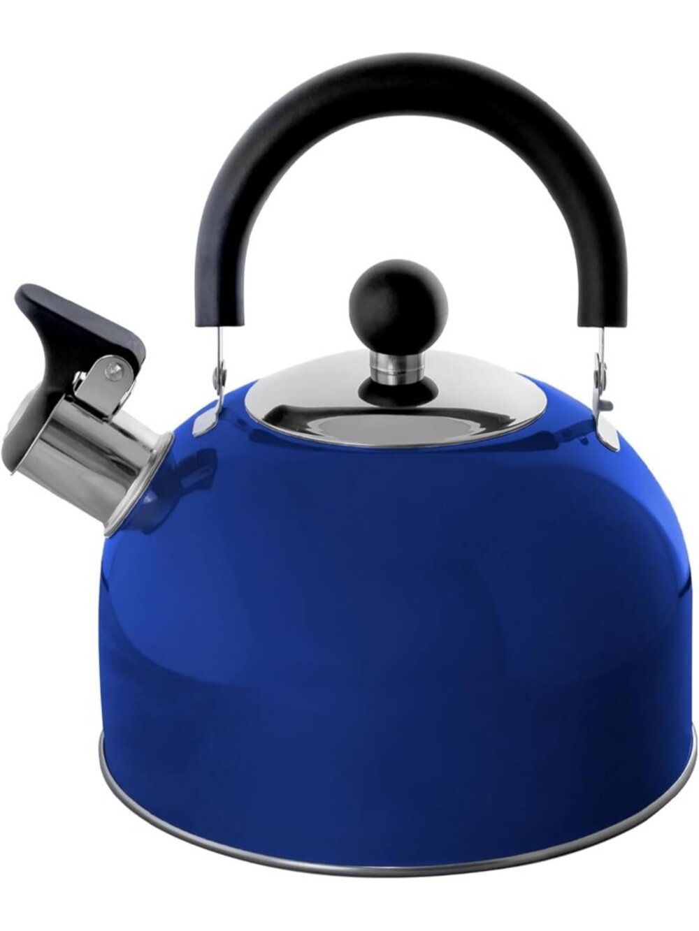 Blue Kitchen Whistling Tea Kettle 2 Quart Stainless Steel Stovetop Tea and Water